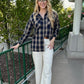 Annie Plaid Top - Navy