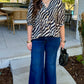 Black Zebra Print Top