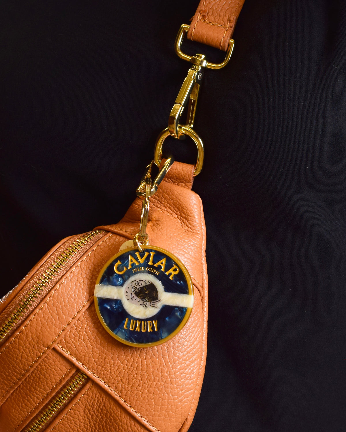 Hand-Painted Caviar Bag Keychain