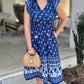 Amelia Navy Abstract Midi Dress
