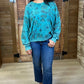Kara Floral Sweatshirt - Teal