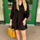 So Satin Tiered Dress - Black