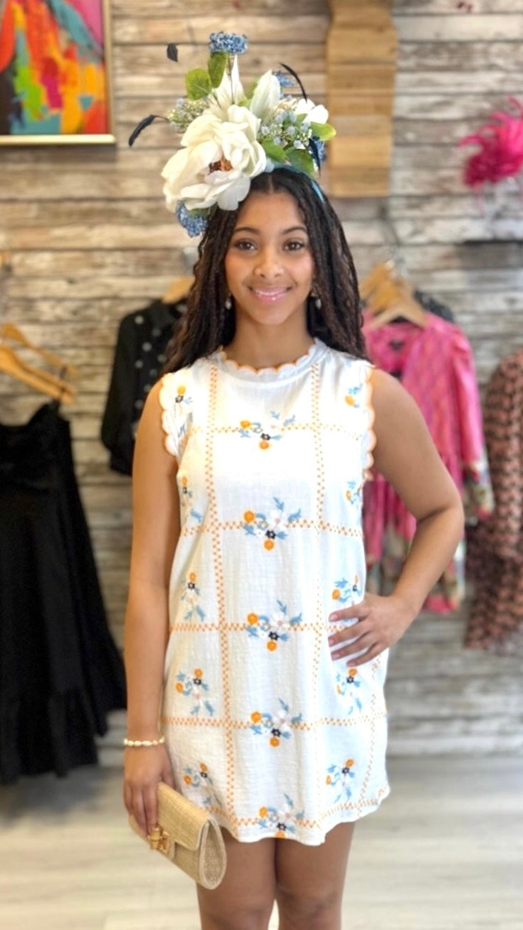 Lori Embroidered Dress - Ivory