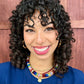 Wide Bead Necklace - Dark Multi