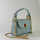Gold Ring Leather Mini Bag - Light Blue