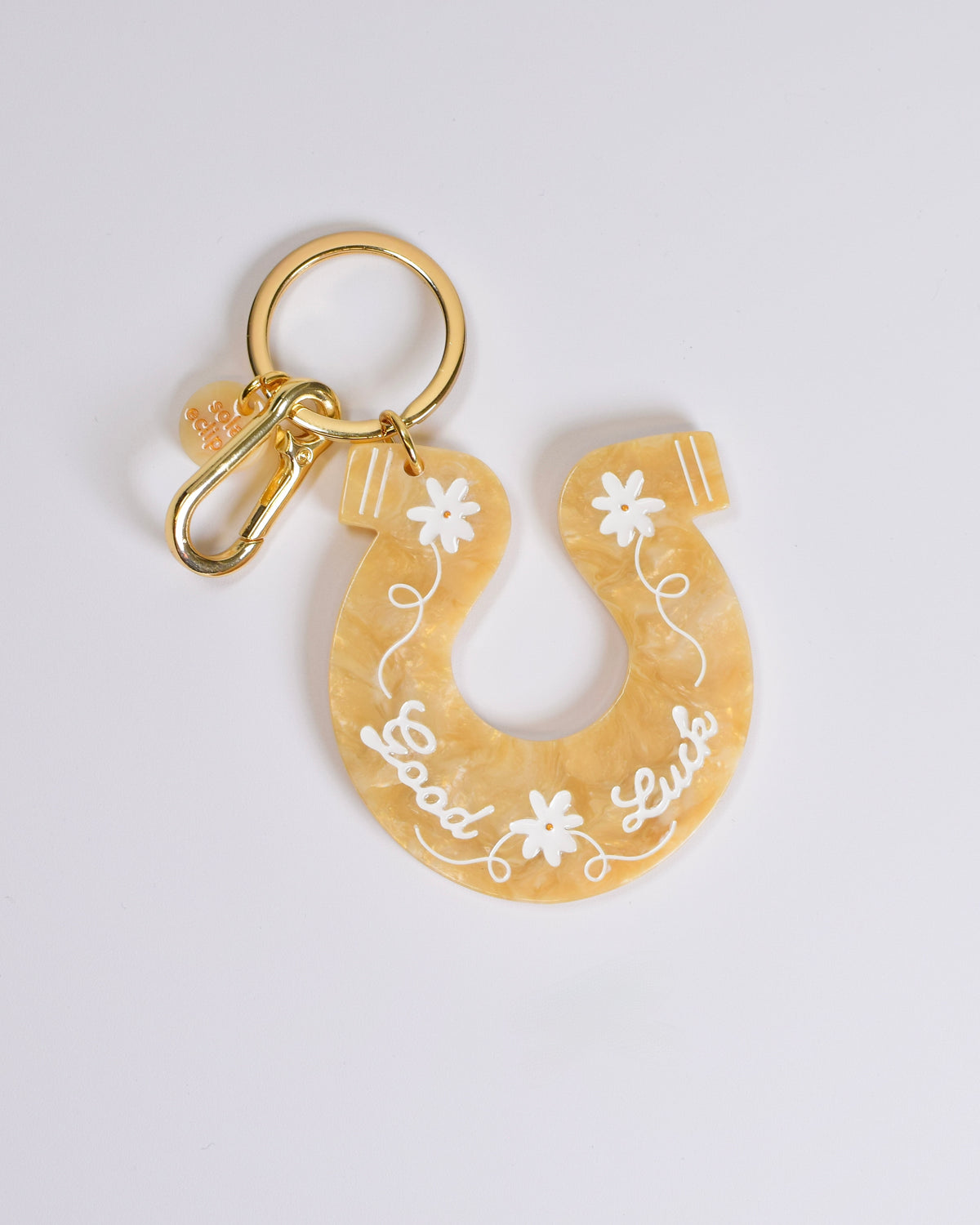 Hand-Painted Good Luck Horseshoe Keychain
