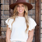 Celine Flutter Sleeve Sweater - Ivory