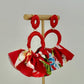 Fabric Fan Earrings - Red