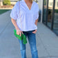 Emily McCarthy Poppy Top - White Cotton Poplin