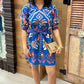 Gia Cobalt Ikat Dress