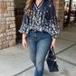 Maddie Floral Long Sleeve Top - Black