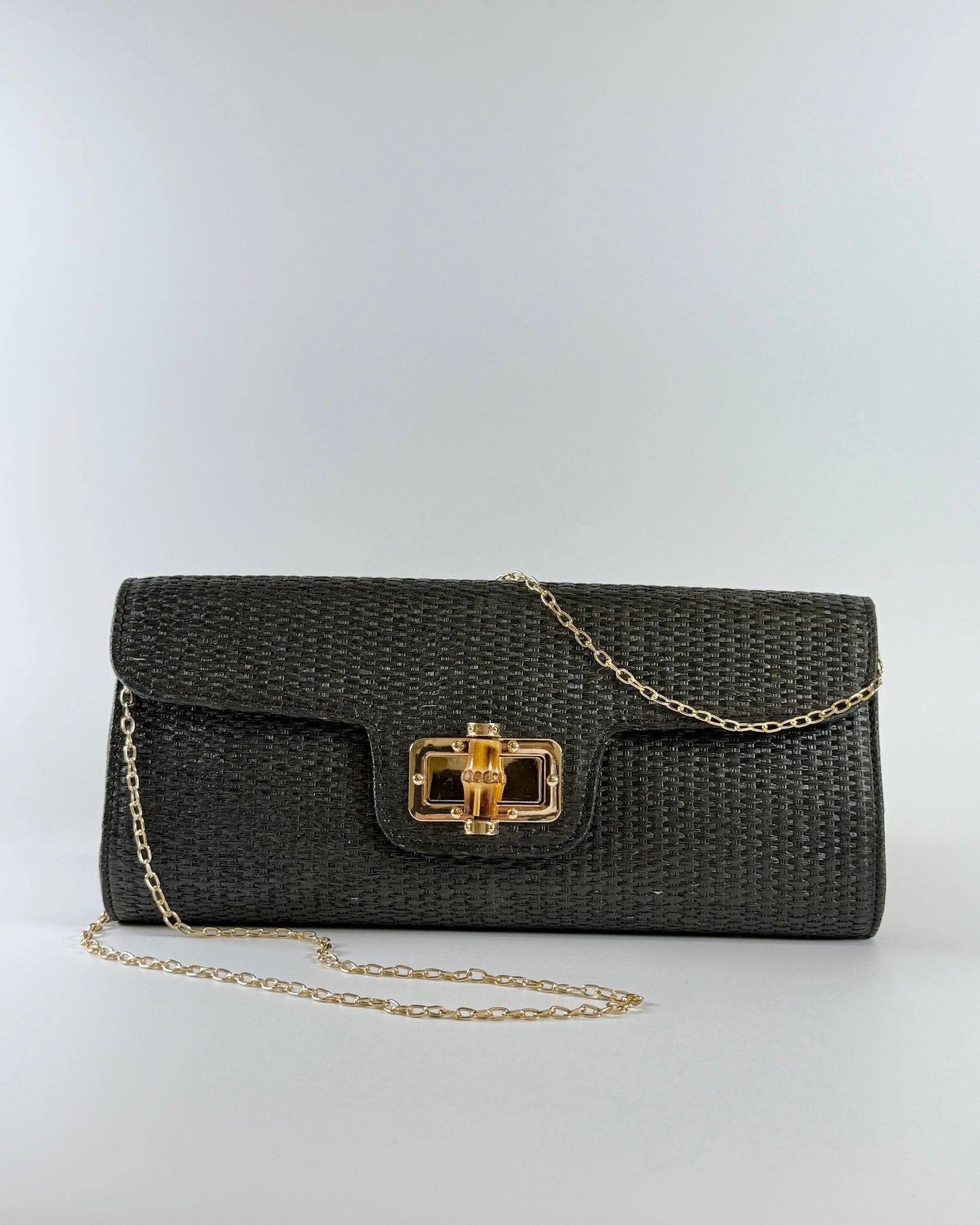 Bamboo Clutch Bag - Black