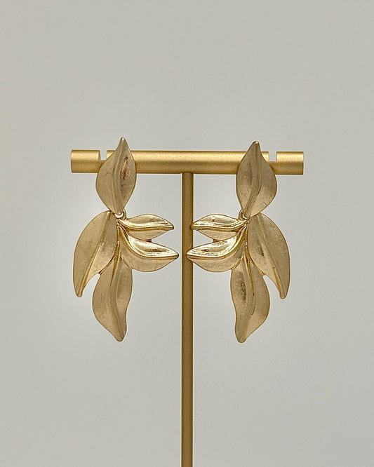 Light Gold Leaf Earrings