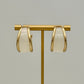 White Acrylic Hoop Earrings - Gold