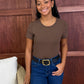Black Leather Belt - Light Gold Buckle