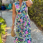 Tabi Floral Midi Dress - Navy