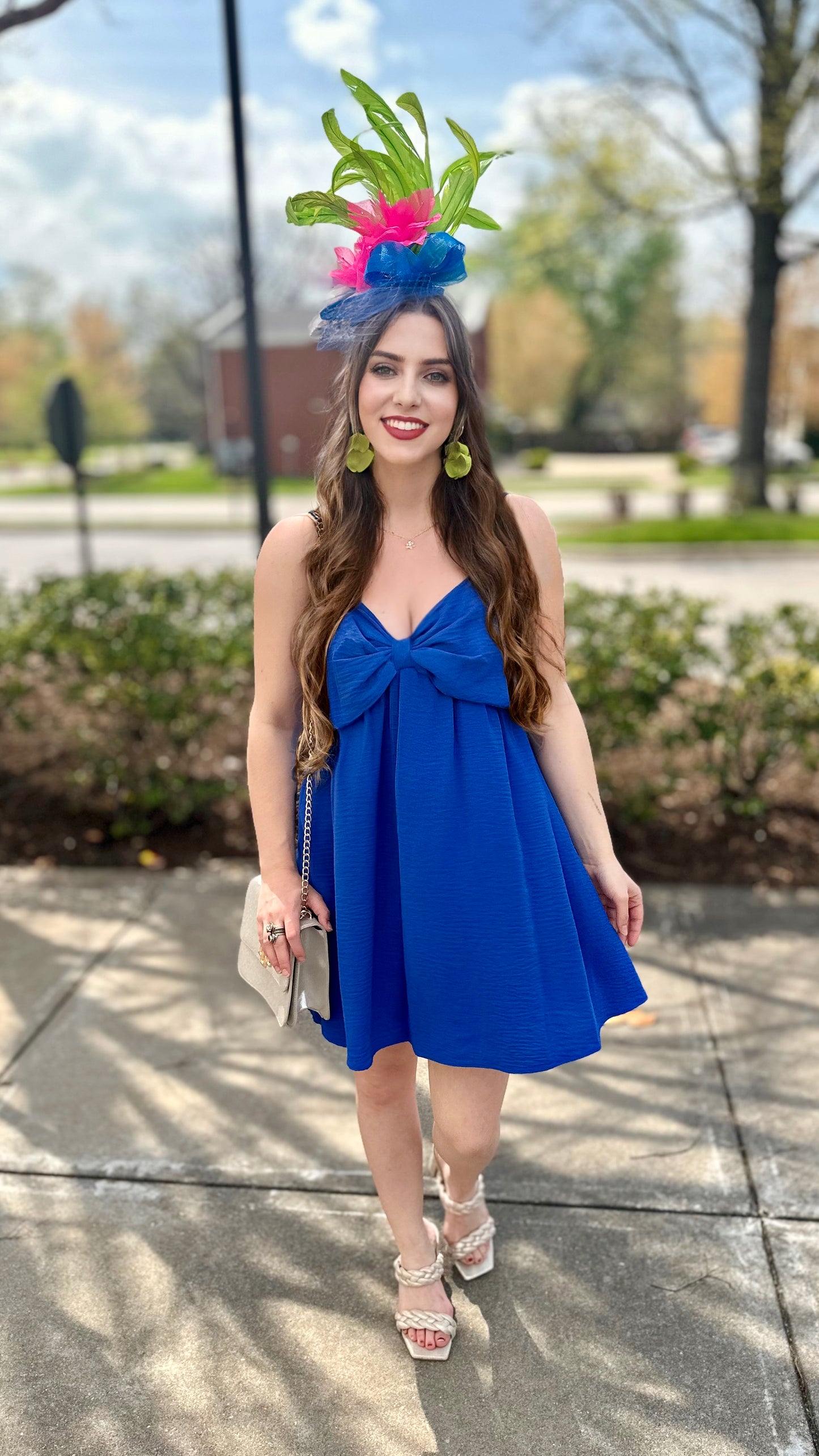 Little Blue Bow Babydoll Dress