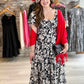 Theresa  Print Midi Dress - Black/White