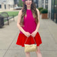 Two Tone Ruffle Hem Dress