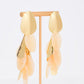 Hammered/Stone Earrings - Beige