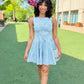 Katie Tweed Dress - Blue
