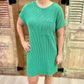 Raquel Ribbed T-Shirt Dress - Green