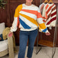 Agnes Wavy Stripe Pullover - Ivory Mix
