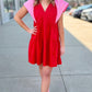 Color Pop Poplin Dress - Red/Pink