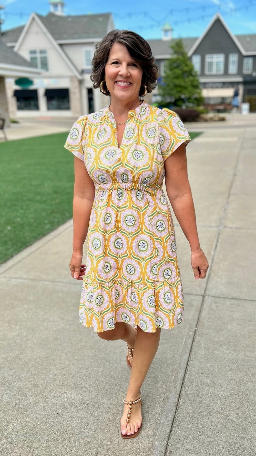 Uncle Frank Wind Dance Dress - Gold