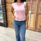 Elise Double Layered Knit Top - Pink