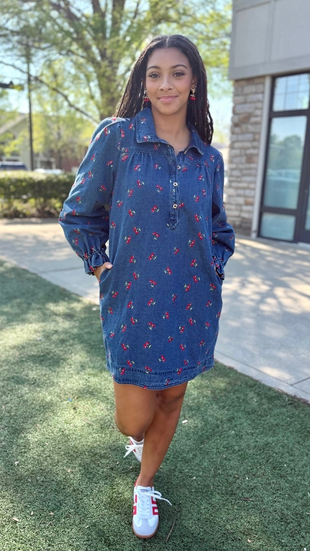 Cherry on Top Denim Dress
