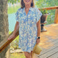 THML Eliza Button Up Shirt Dress - Blue & White Print