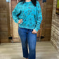 Kara Floral Sweatshirt - Teal