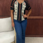 Ivy Jane Applique V-Neck Top - Black