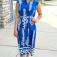 Rita Fleur De Lis Belted Dress - Royal