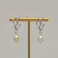 Silver Coral Pearl Drop Earrings