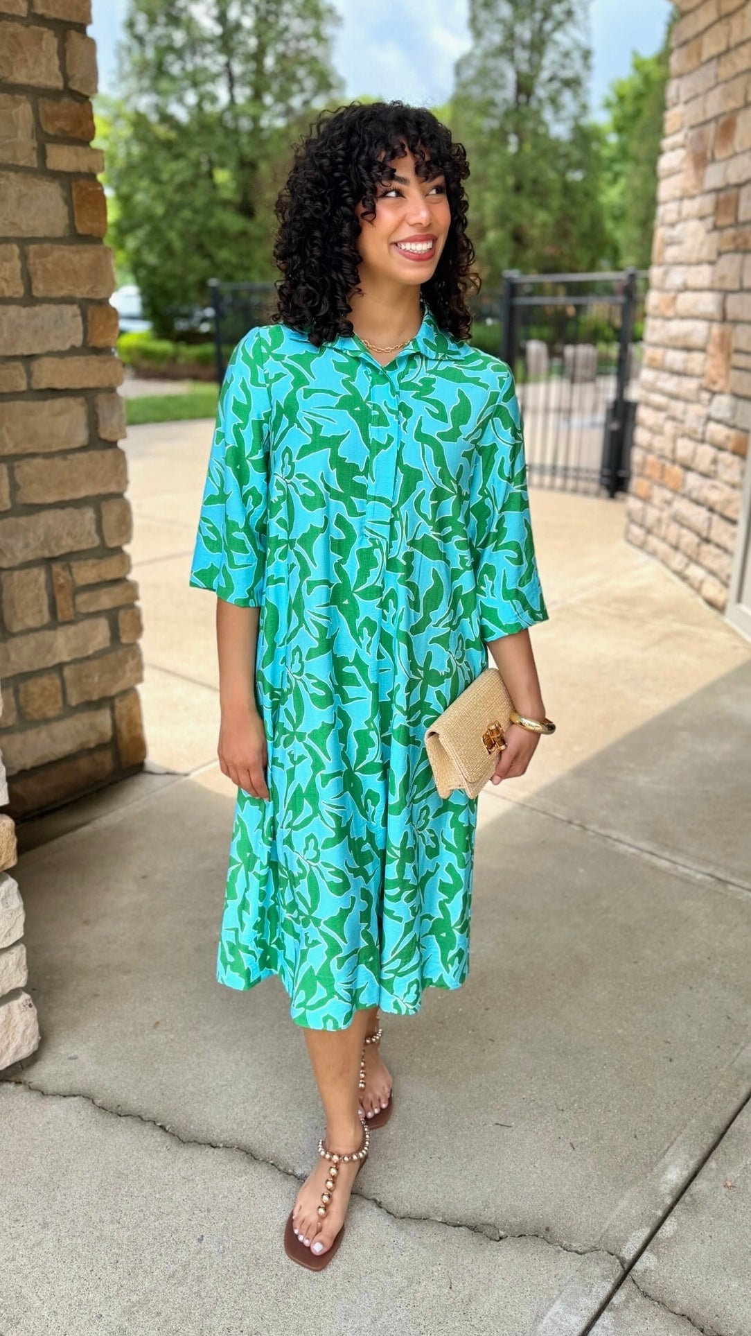 Uncle Frank Midi Swing Dress - Green