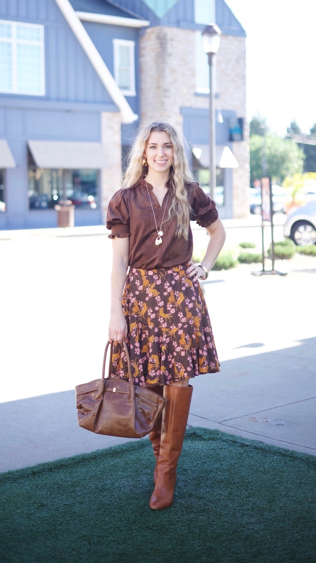 Ivy Jane Horsing Around Skirt - Brown