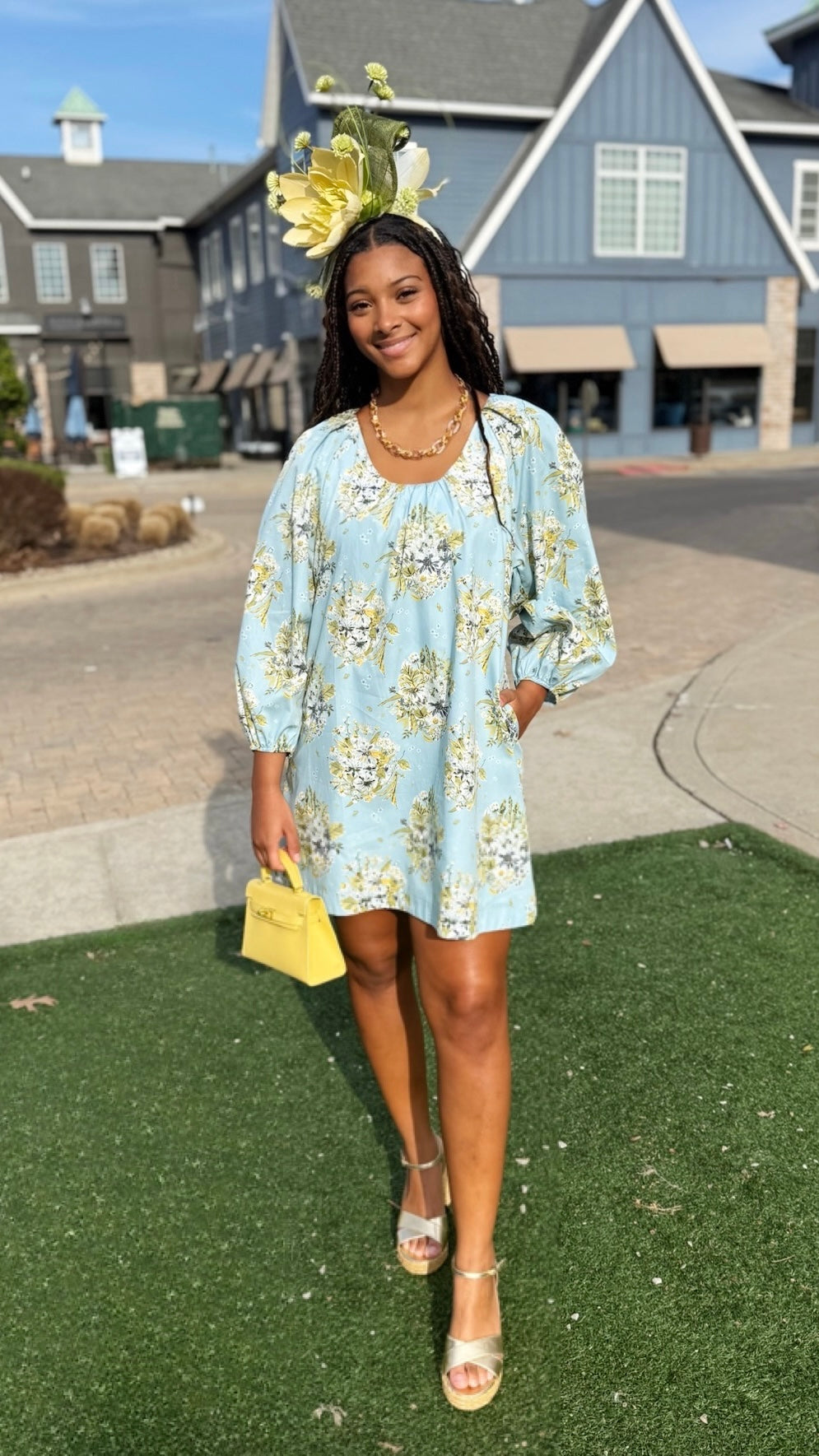 Uncle Frank Big Roses Dress - Blue