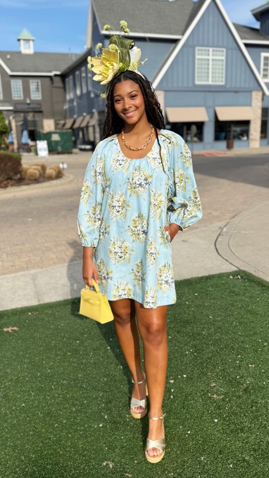 Uncle Frank Big Roses Dress - Blue