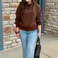Coco Brown Mock Neck Pullover