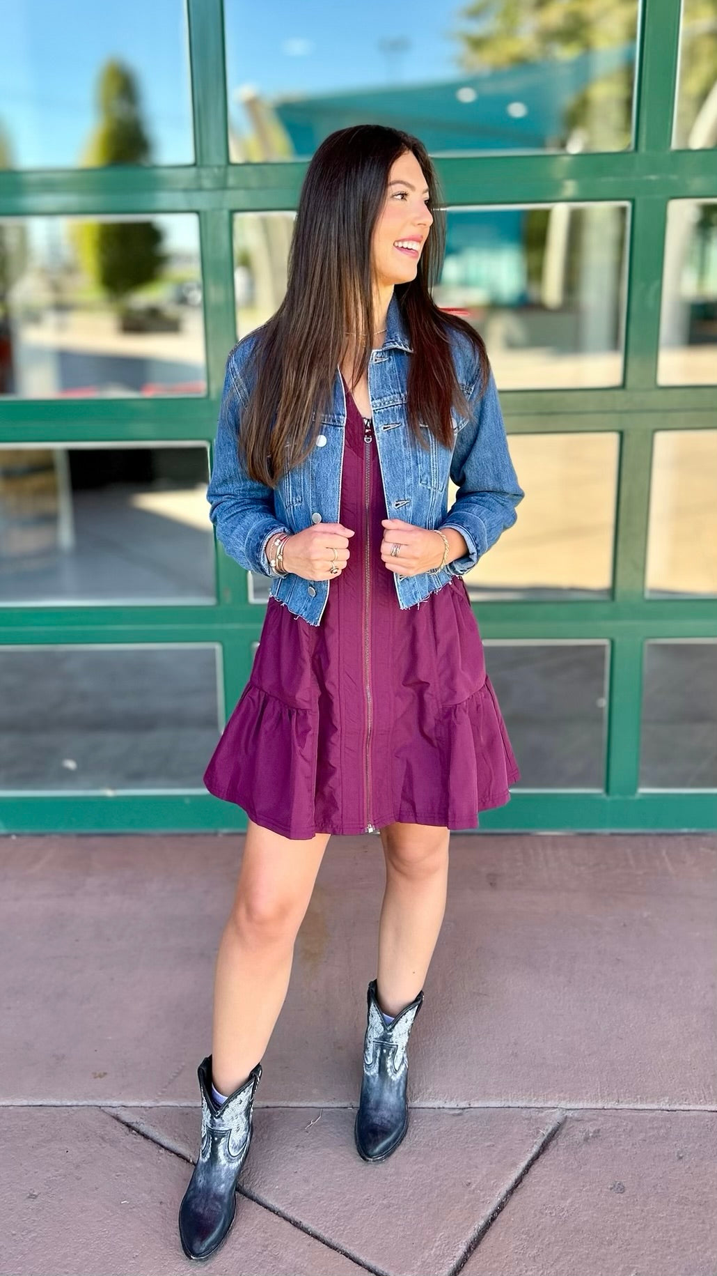 Zip Mini Dress - Plum
