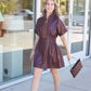 Emily McCarthy Chocolate Faux Leather Dress