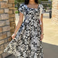 Theresa  Print Midi Dress - Black/White
