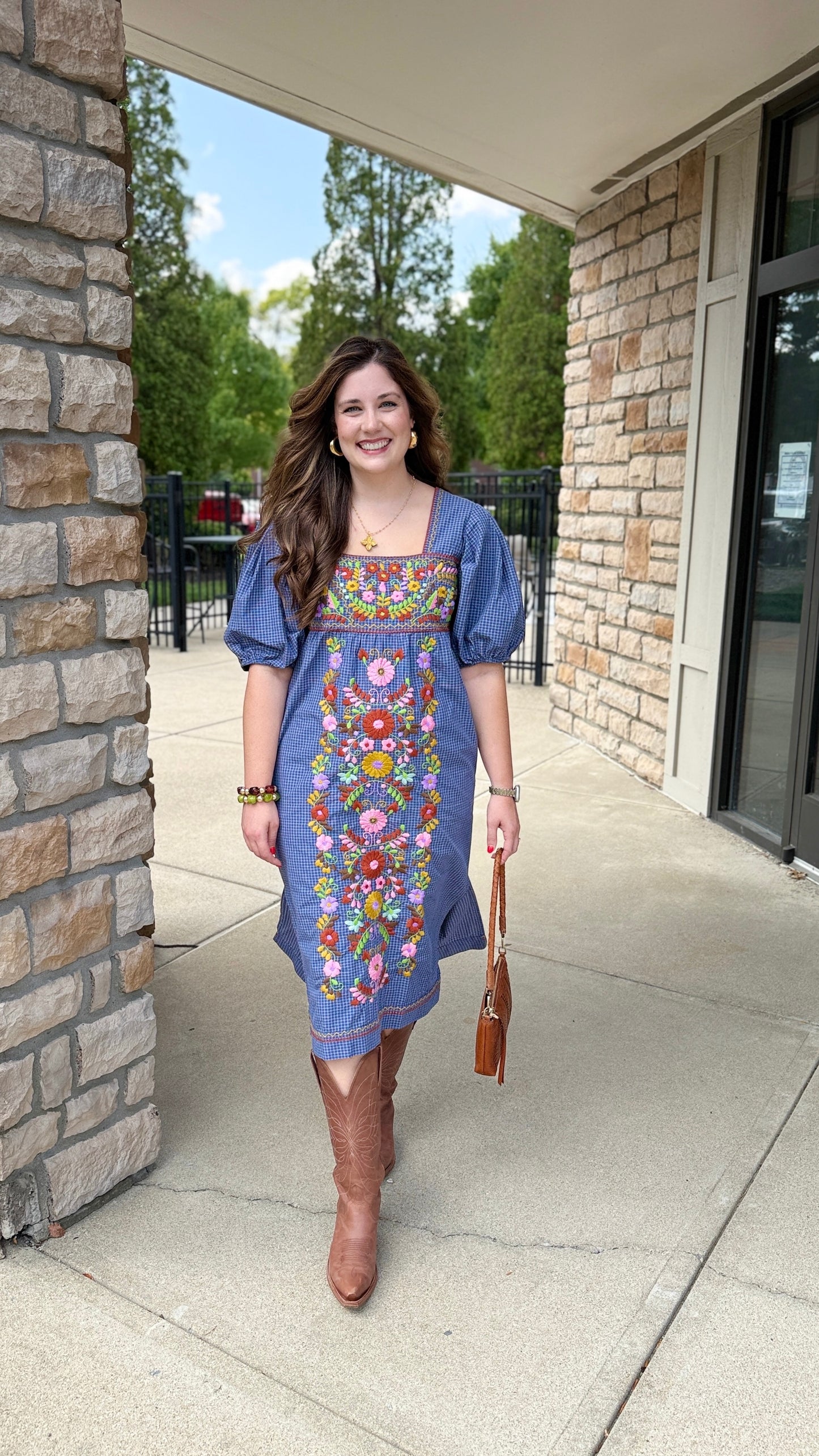 Sister Mary Tina Blue Plaid Dress