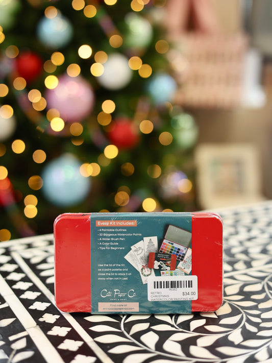 Retro Christmas Watercolor Painting Kit