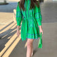 Tyler Boe Christy Embroidered Skimmer Dress - Green