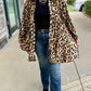 Leopard Pleated Button Up Dress