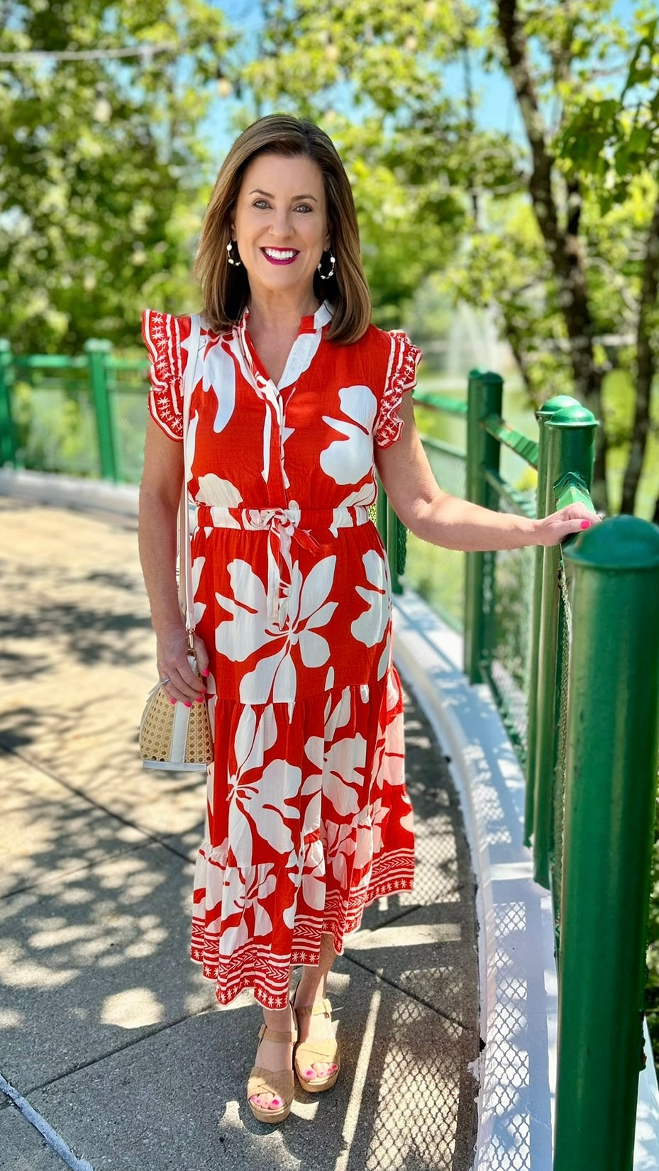 Saylor Tiered Dress - Orange