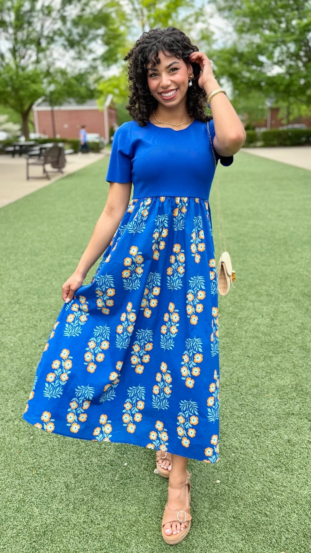 Sasha Midi Dress - Royal Blue